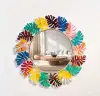 Foreign trade iron art mirror, wall-mounted classical butterfly round mirror, bedroom personalized makeup mirror, wall background wall decorative mirror Application Scenario